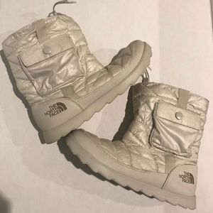 North Face Womens Thermoball Booties Ivory